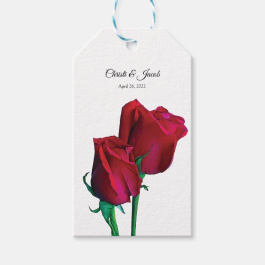 Rode Rozen Cadeaulabel (Voorkant)