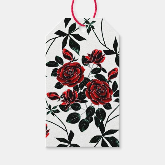 Rode rozen. cadeaulabel (Voorkant)
