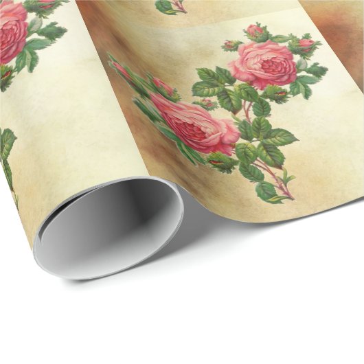 rode rozen cadeaupapier (Rol Hoek)