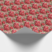 Rode rozen cadeaupapier (Hoek)