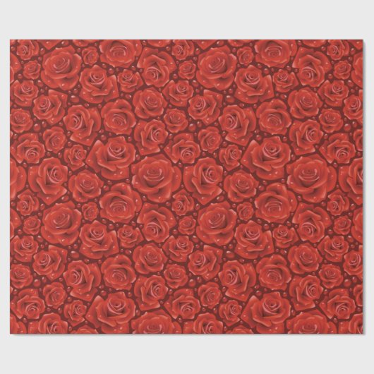 Rode rozen cadeaupapier (Vlak)