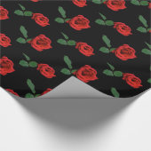 Rode rozen cadeaupapier (Hoek)