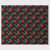 Rode rozen cadeaupapier (Vlak)