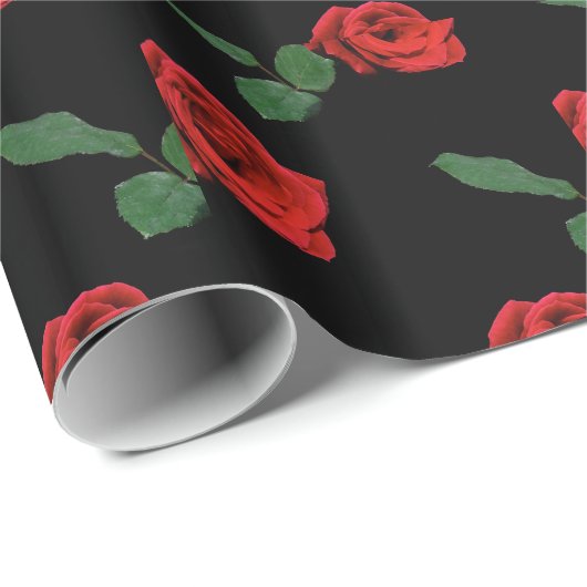 Rode rozen cadeaupapier (Rol Hoek)