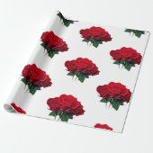 Rode rozen cadeaupapier (Uitgerold)