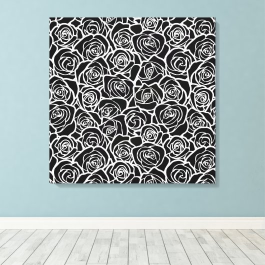 rode rozen canvas afdruk (Insitu (Houten vloer))