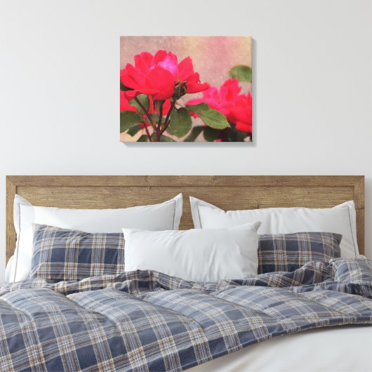 Rode rozen canvas afdruk (Insitu (Slaapkamer))