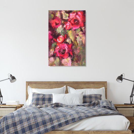 Rode rozen canvasprint canvas afdruk (Insitu (Slaapkamer))