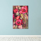 Rode rozen canvasprint canvas afdruk (Insitu (Houten vloer))