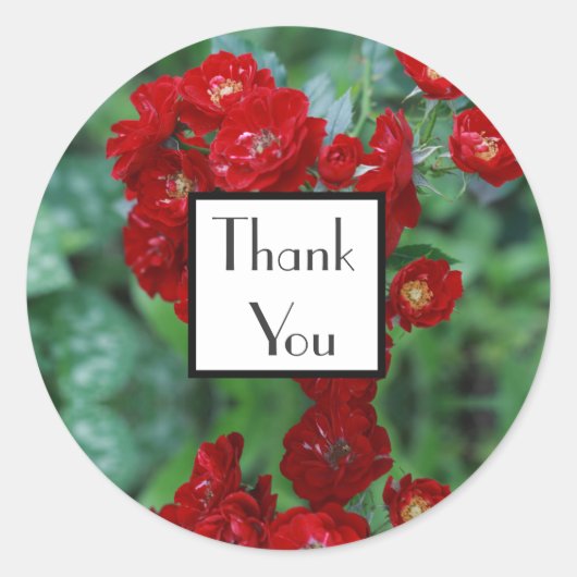 Rode Rozen Dank Je Trouwcadeau Sticker (Voorkant)