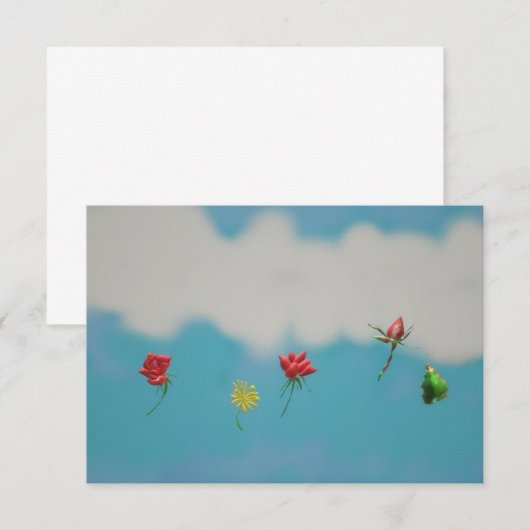 Rode rozen Dank je wel Bedankkaart (Voorkant / Achterkant)