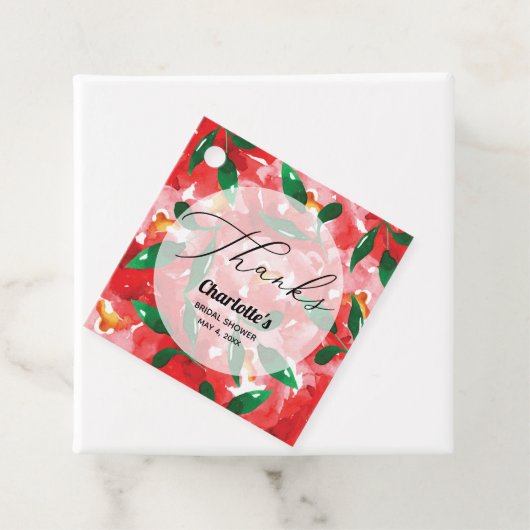 Rode rozen Dank je wel... pleistertassen Bedankjes Labels (In situ)