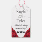 Rode rozen dank jullie bruiloft cadeaulabel (Achterkant)