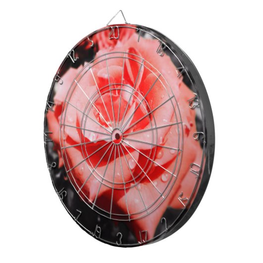  rode rozen dartbord (Voorkant Rechts)