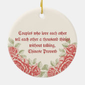 rode rozen De eerste kerstfoto van de Paars Keramisch Ornament (Achterkant)