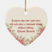 rode rozen De eerste kerstfoto van de Paars Keramisch Ornament (Achterkant)