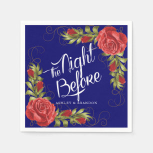 Rode Rozen De Nacht Voor de Oefenavond Servet