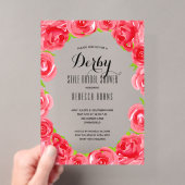 Rode Rozen Derby Bruidsdouche Acryl Uitnodigingen (Insitu (Draagbaar))