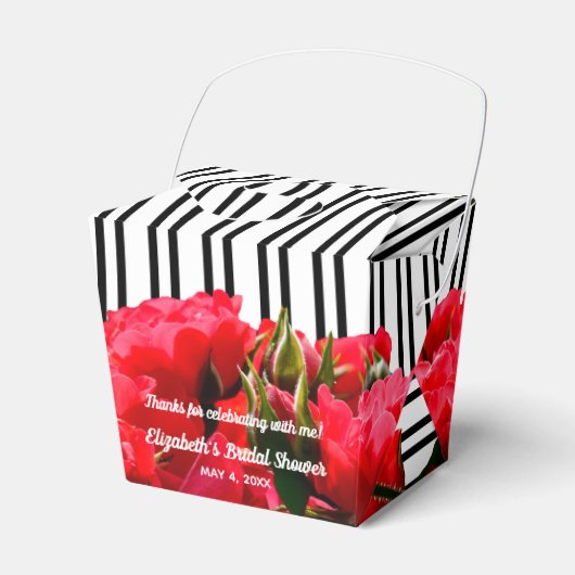 Rode Rozen Derby Bruidsfeest Uitneembare Favoriete Bedankdoosjes (Voorkant Zijde)