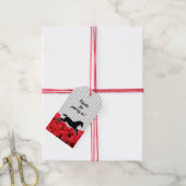 Rode Rozen Derby Feest Renpaard  Cadeaulabel (Met Touw)