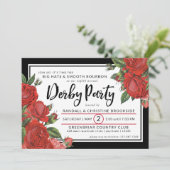 Rode rozen | Derby Party Classic Kaart (Staand voorkant)