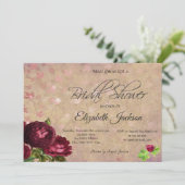 Rode rozen die bladeren van wijn Vrijgezellenfeest Kaart (Staand voorkant)