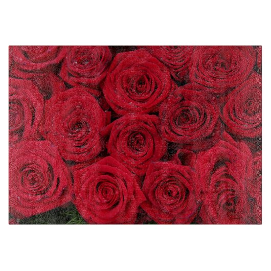 Rode rozen door therosegarden snijplank (Voorkant)
