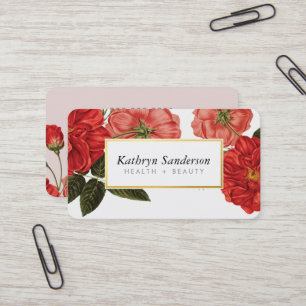 RODE ROZEN eco bloemig stijlvol  boeket Visitekaartje