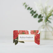 RODE ROZEN eco bloemig stijlvol  boeket Visitekaartje (Staand voorkant)