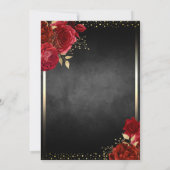Rode rozen elegant 50e verjaardag Uitnodiging (Achterkant)