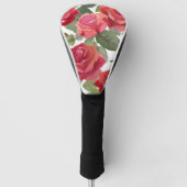 Rode rozen | Elegant Floral Roos Waterverf Golfheadcover (Voorkant)