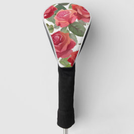 Rode rozen | Elegant Floral Roos Waterverf Golfheadcover