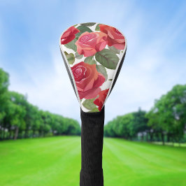 Rode rozen | Elegant Floral Roos Waterverf Golfheadcover