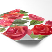 Rode Rozen | Elegante Bloem Roos Waterverf Poster (Hoek)