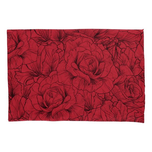  rode rozen elegantie kussensloop (Voorkant)