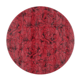 rode rozen elegantie snijplank