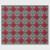 Rode rozen en B/W-dampaflooppapier Cadeaupapier (Vlak)