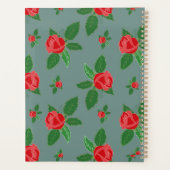 Rode rozen en bladeren_ Floral Pattern Script Planner (Achterkant)