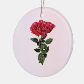 Rode Rozen en Bladeren Keramisch Ornament (Links)