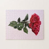 Rode Rozen en Bladeren Legpuzzel (Horizontaal)