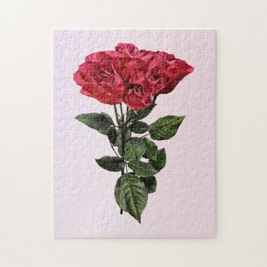 Rode Rozen en Bladeren Legpuzzel (Verticaal)