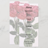 Rode Rozen en Bladeren Menu (Voorkant / Achterkant)