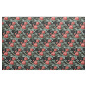 rode rozen en bladeren op zwart stof (Fat Quarter)