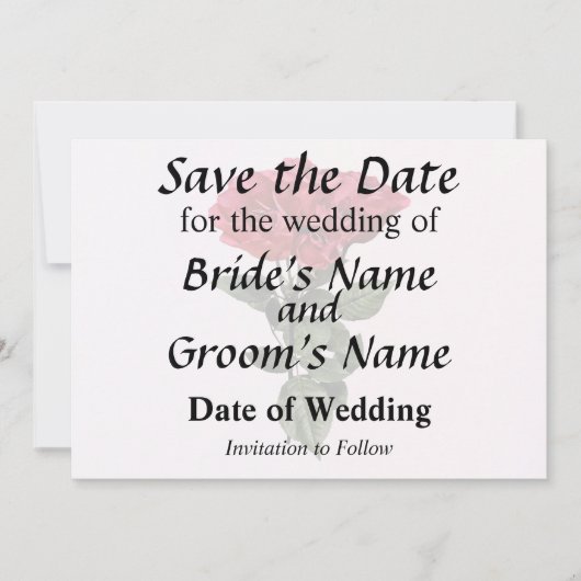 Rode Rozen en Bladeren Save The Date (Voorkant)