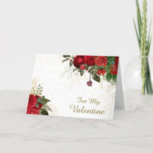 Rode rozen en Confetti Romantische Valentijn Kaart