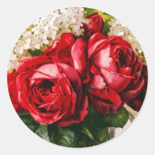  rode rozen en de adem van de Baby Ronde Sticker