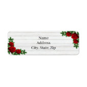 Rode rozen en de pijnboomtanden etiket (Voorkant)