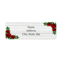 Rode rozen en de pijnboomtanden etiket