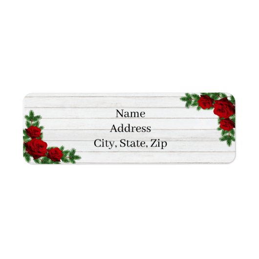 Rode rozen en de pijnboomtanden etiket (Voorkant)