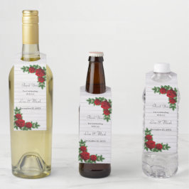 Rode rozen en de pijnboomtanden flessenhanger